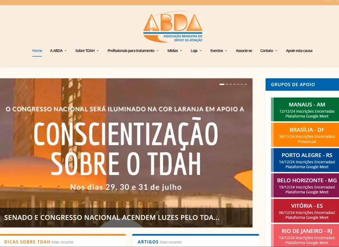 Associacao Brasileira do Deficit de Atencao Associacao de pessoas com Deficit de atencao e hiperatividde